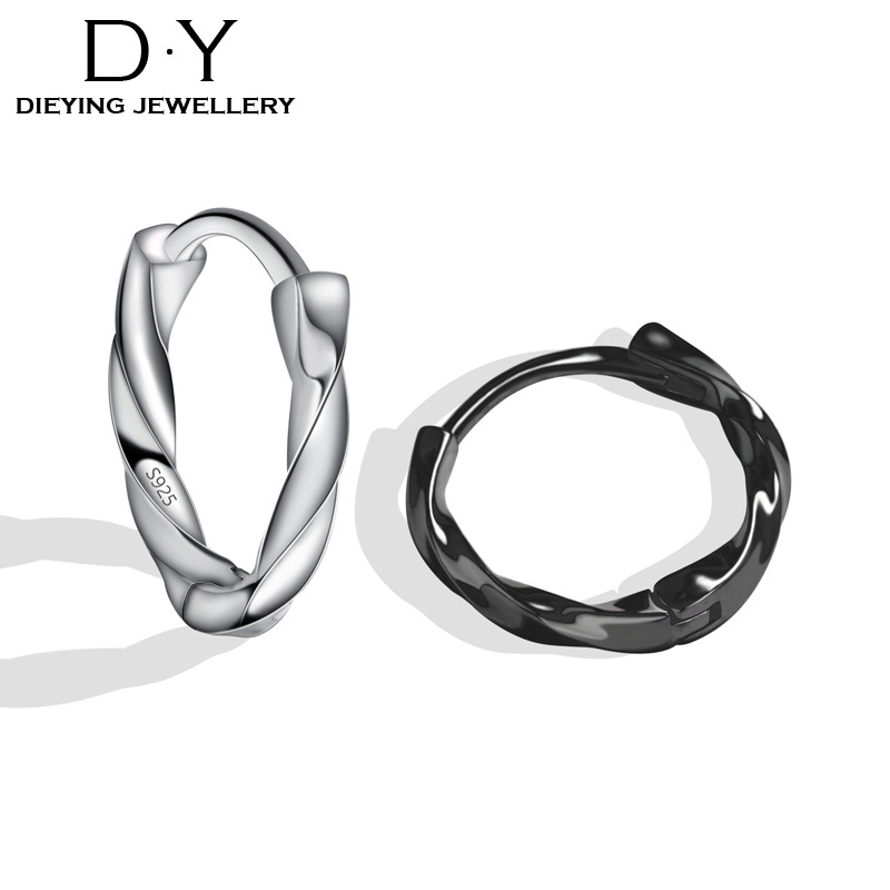 925 Silver earrings Schoolboy Ear Studs Earrings 20 new pattern man Korean Edition Backing Hoop