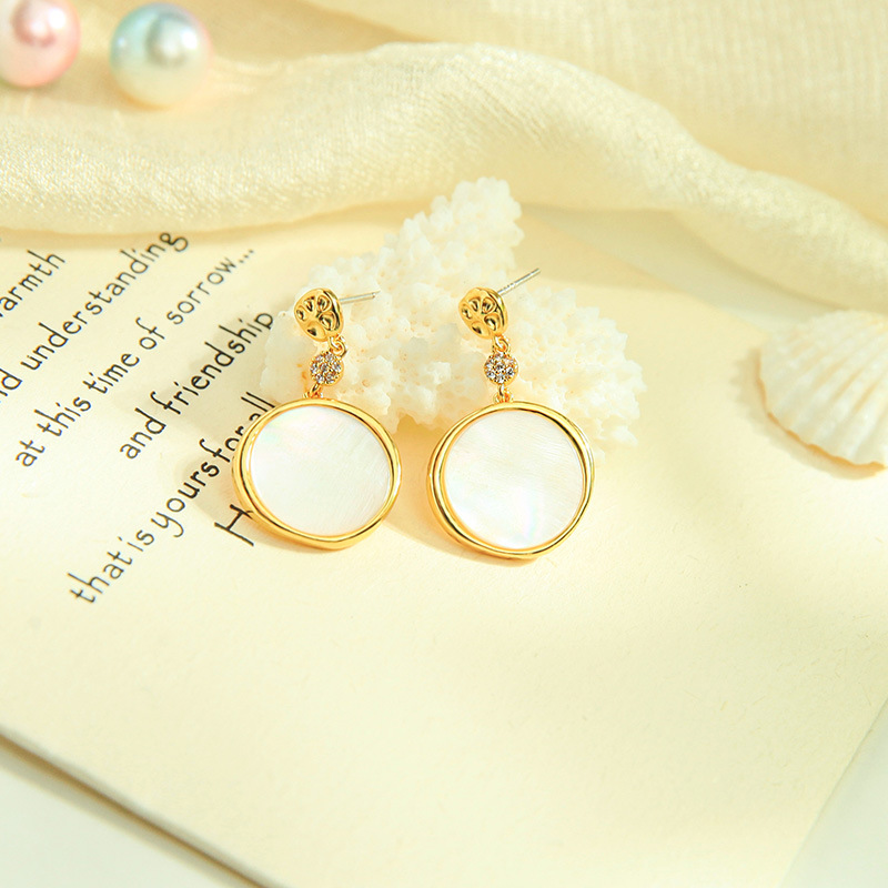 New Fashion Creative Geometric Diamond Shell Pearl Earrings display picture 4