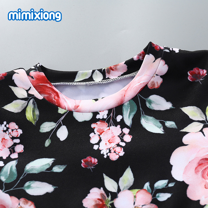 ins热卖欧美女童连衣裙2020年夏款短袖印花女孩裙子