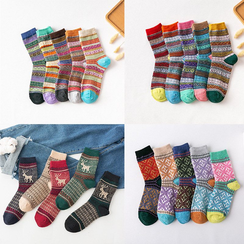 Amazon hot sale autumn and winter new products a variety of thick warm women's rabbit wool socks vintage socks wholesale Amazon hot sale autumn and winter new products a variety of thick warm women's rabbit wool socks vintage socks wholesale