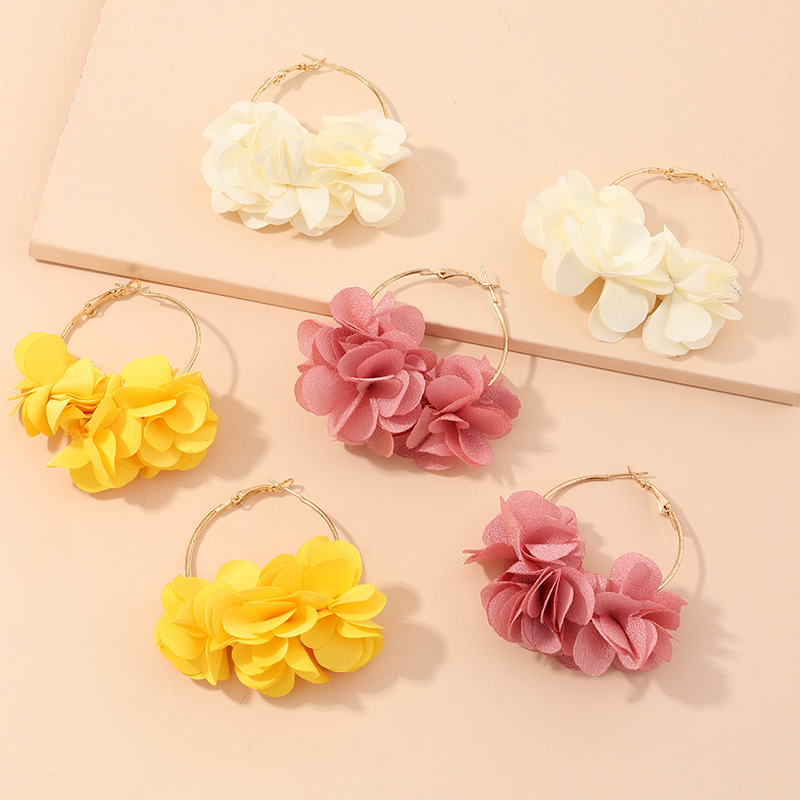 Mode Fleur Alliage Pas D'incrustation Des Boucles D'oreilles display picture 2