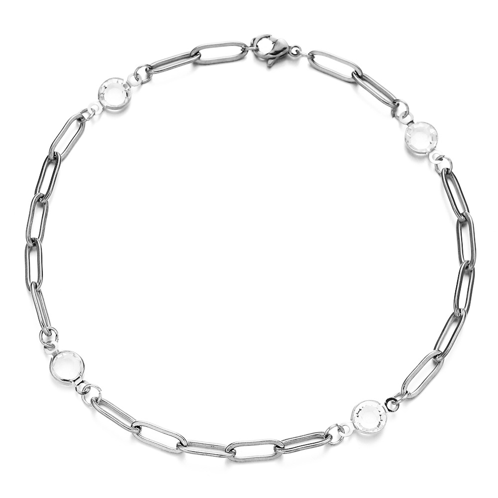 Großhandel Hip Hop Einfacher Stil Geometrisch Rostfreier Stahl Vergoldet Künstlicher Kristall Armbänder display picture 3