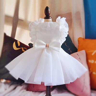 Wedding Dress for dog cat tutu skirt evening birthday party dresses for dog dog dress clothing for pet clothes