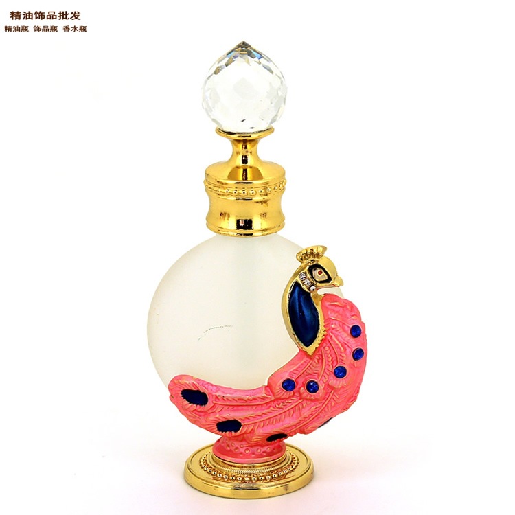 10ml; pequeño pavo real rosa; vidrio de aleación