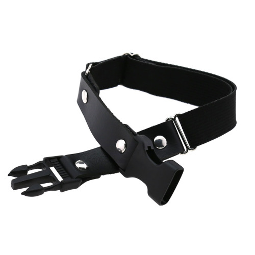 Gothic punk creative high elastic plastic buckle garter belt simple personalized PU leather adjustable thigh ring