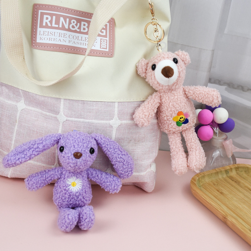 Cute purple plush cartoon pendant
