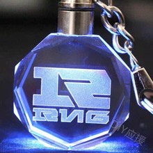 LED水晶钥匙扣批发英雄联盟DIY水晶玻璃钥匙扣diy挂件纪念品
