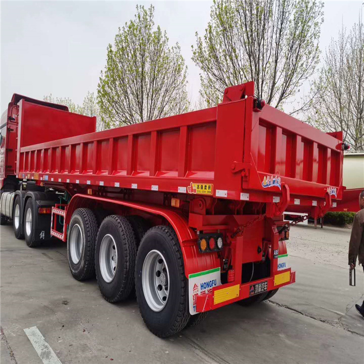 後翻自卸半挂車腹板加高1米輕量化拉大載10米後翻自卸半挂車價格
