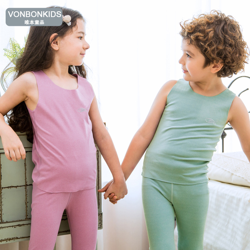 children Primer keep warm vest children Two-sided Hit color hyaluronic acid moisture absorption Perspiration vest girl Boy Vest