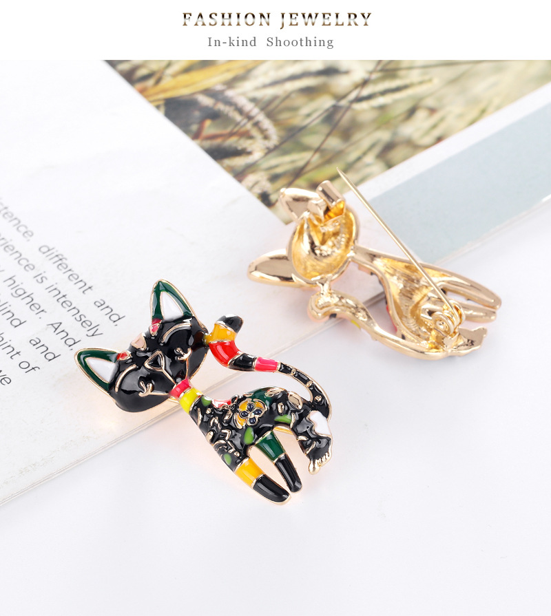 Cartoon Black Cat Brooch display picture 9