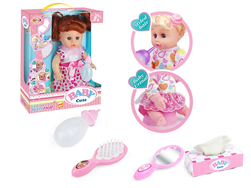 14-дюймовое Кукольное зеркало-расческа + бутылочка для кормления + коробка для салфеток со звуковой электрической сумкой IC 12