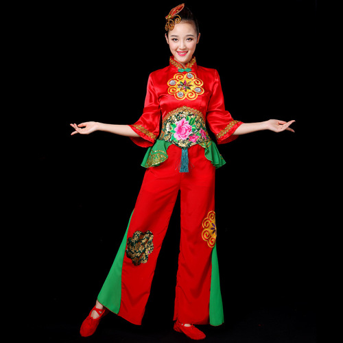 Chinese folk dance costumes for women Northeast Yangko umbrella fan dance costume Square Dance waist drum dance costume