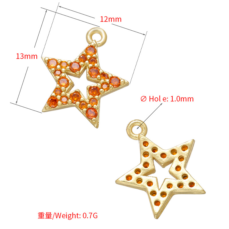 Micro-inlaid Colored Heart Five-pointed Star Small Pendant Diy Jewelry Accessory display picture 20