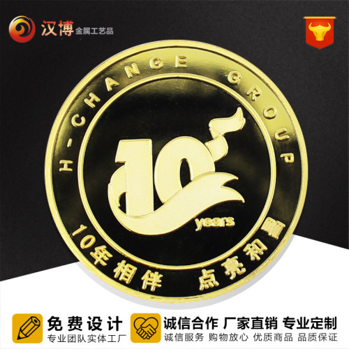 Make customized 999 commemorative pure gold and pure silver coins, metal commemorative silver coins, housewarming celebration business award souvenirs