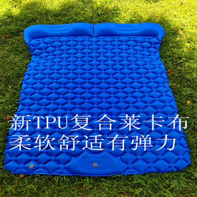 新自動充氣雙人充氣床墊加大加寬蜂窩結構帶枕戶外床墊超寬雙人墊