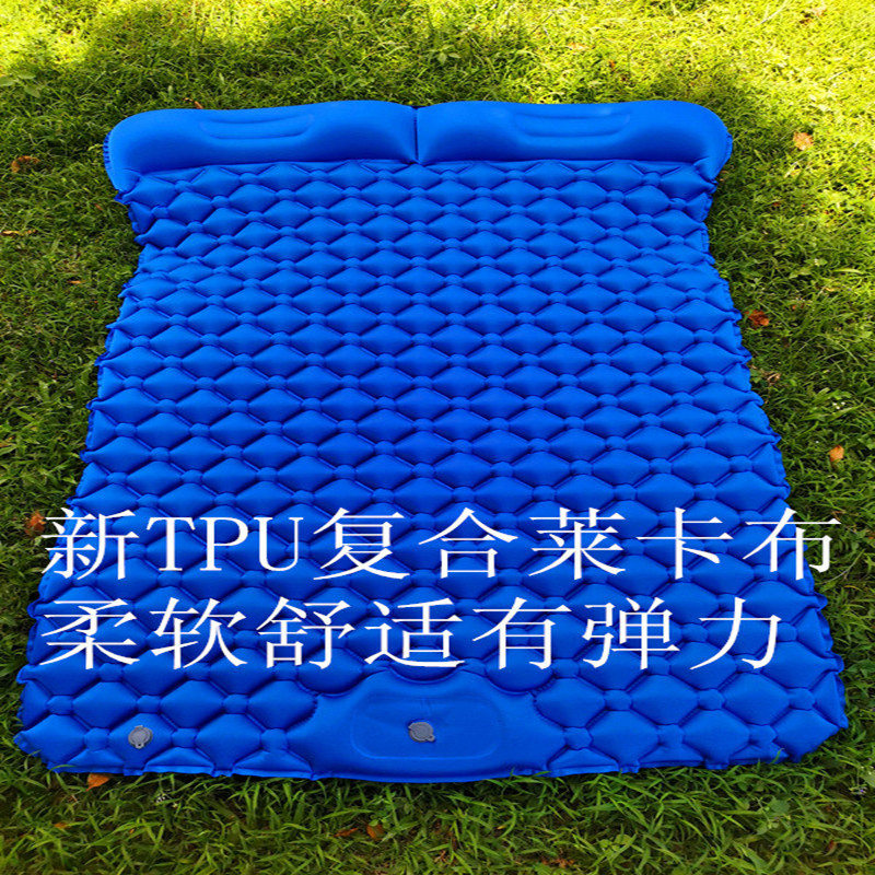 新自動充氣雙人充氣床墊加大加寬蜂窩結構帶枕戶外床墊超寬雙人墊