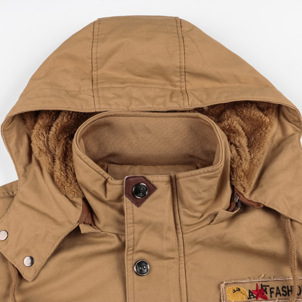 Men's Clothing wish autumn and winter men's hooded plus velvet thickened large size washed jacket men 8935_senzul.com