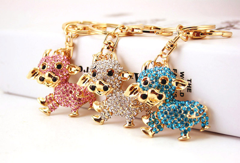 40g Weight Alloy, Metal Material Constellation Pattern Unisex Gender White, Pink, Blue Color  Korean Cute Fashion Little Cow Keychain 2