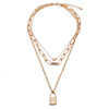 Retro accessory, chain heart-shaped, fashionable pendant, necklace, European style