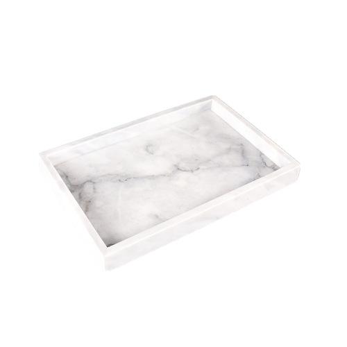 Hotel model room bathroom wash tray cake tray home cosmetics white natural marble square tray