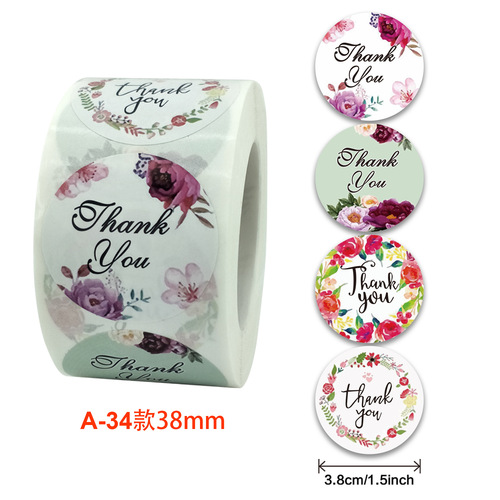 Wholesale roll-packed floral craft decorations, sealing envelopes, decorative self-adhesive labels