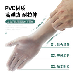 紋繡一次性手套美容院工作檢查pvc無粉透明藍色丁晴乳膠橡膠手套