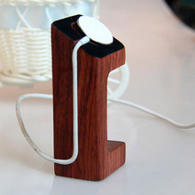 适用Apple Watch木质手表支架竹木苹果手机充电底座实木放置支架