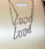 Cute necklace with letters, chain for key bag , accessory, micro incrustation, diamond encrusted, silver 925 sample, Korean style, wholesale