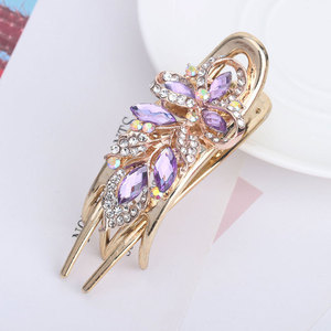 Hair clip hairpin for women girls hair accessories Water diamond large grab clip crystal horsetail hairpin women curling jewelry flower hairpin