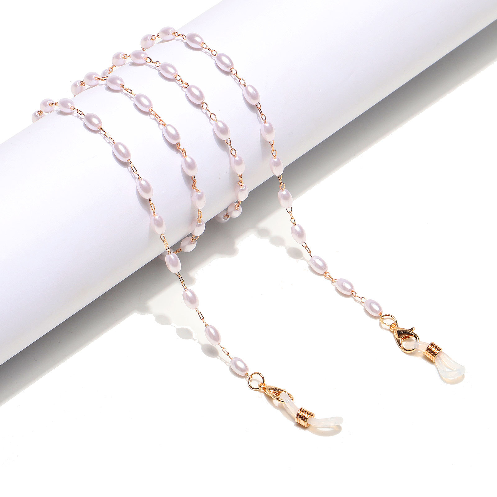 Rice-shaped Pearl Gold Glasses Chain display picture 2