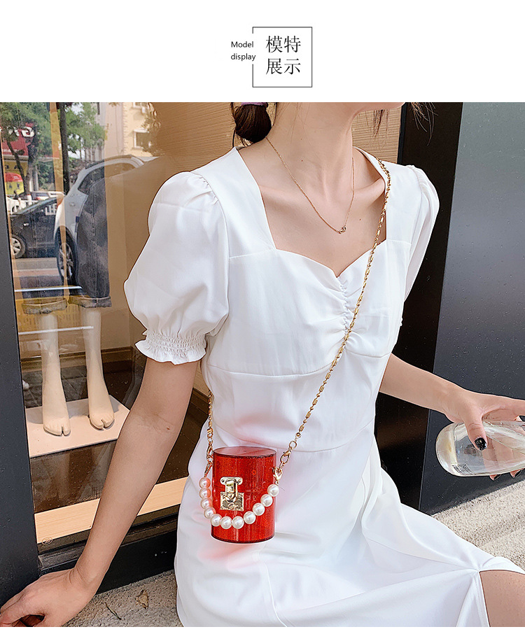 Bolso De Mensajero De Mujer De Un Solo Hombro Con Perla De Bloqueo Coreano De Moda display picture 29