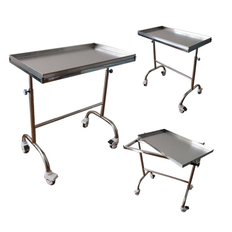 不锈钢方盘架车 双杆档托盘车 跨床手术器械托盘车