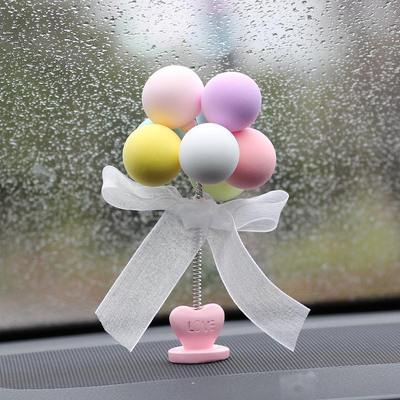 马卡龙色系告白气球汽车摆件车载香水家居摆件摇头爱心车用装饰品|ru