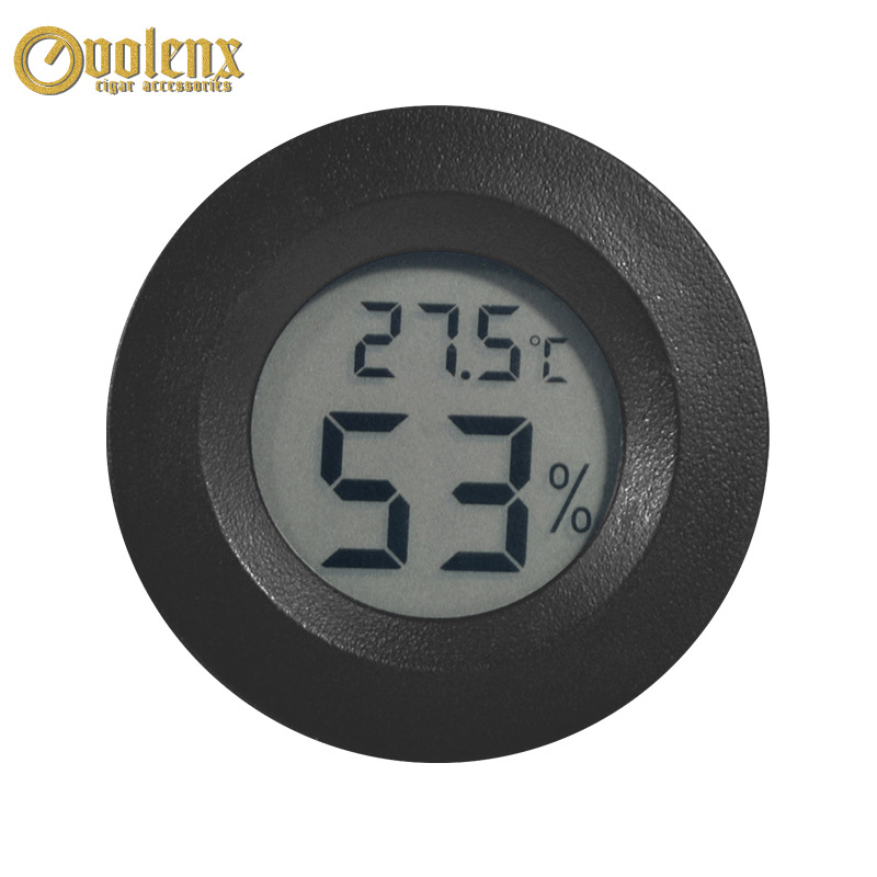 伟龙鑫厂家批发圆形精准数字显示雪茄盒专用电子温湿度计 温度表