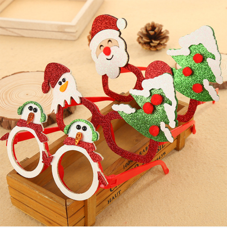Christmas Sequined Plastic Glasses Frame Wholesale Nihaojewelry display picture 1