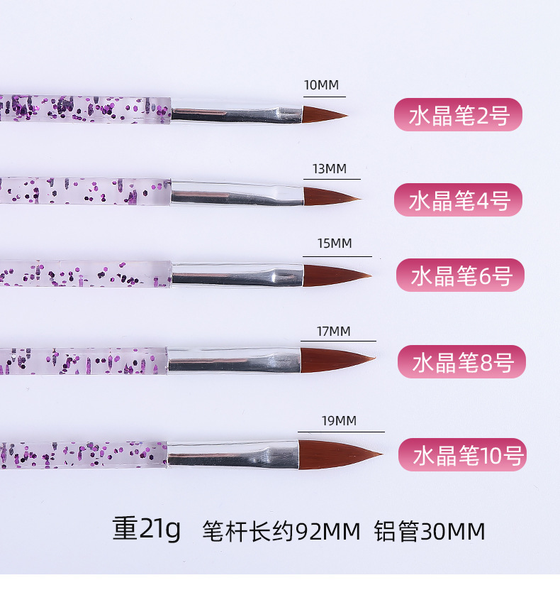 Cruzado para pinceles de uñas, pinceles de cristal