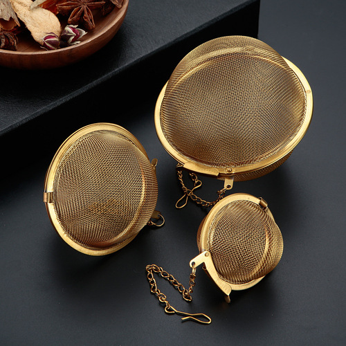 304 stainless steel filter mesh chain tea ball, kitchen small tool hot pot seasoning ball, soup broth dipping sauce flavoring ball