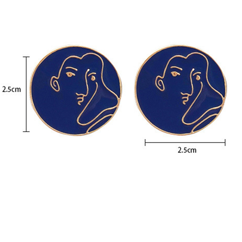 الصقيل مجردة الوجه القرط الكورية بسيطة أقراط الأذن مجوهرات بالجملة Nihaojewelry display picture 1