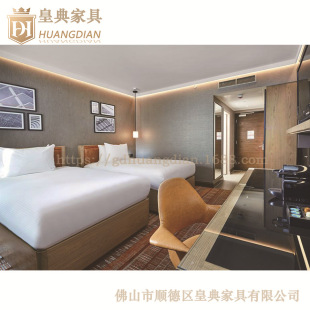 Foshan Huangdian Manufacturer Customized Star Hotel Room Hotel Suite and Board Solid Wood Furniture TF48