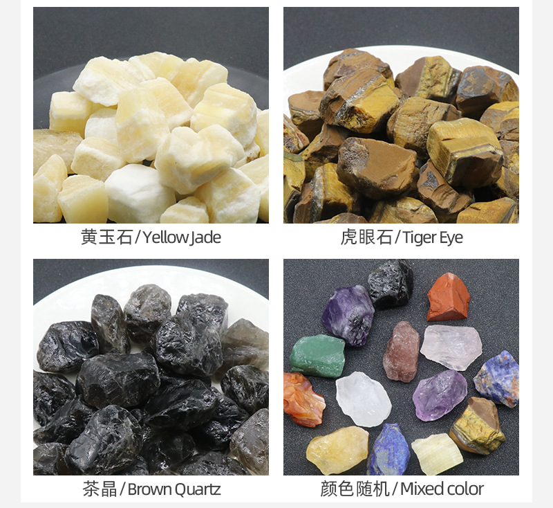 Crystal Agate Jade Raw Ore Hand Knocking Raw Stone Seven Chakra Energy Teaching Materials Wholesale display picture 7