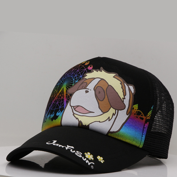 Dongguan Hat factory customized printing Puppy children lovely logo Baseball cap ventilation Cap truck Driver