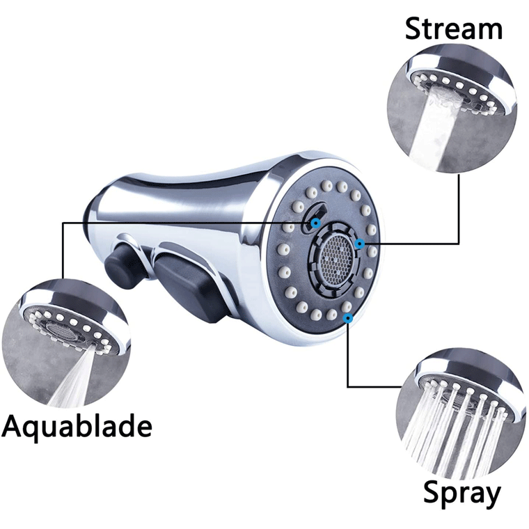 外贸亚马逊菜盆抽拉龙头花洒抽拉式厨房花洒三功能刀片水抽拉花洒