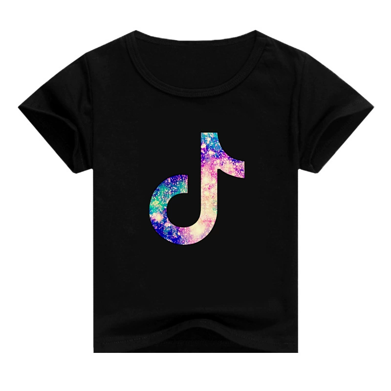 Кросс-бордер поставка источник детская одежда e-commerce, крутой принт, многоцветный круглый вырез короткий рукав футболка с контрастной отделкой плеча 5142