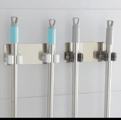 Magic Sticker Strong Hook Bathroom Traceless Mop Hanger Bathroom Wall-mounted Traceless Nail-free Mop Clamp Holder