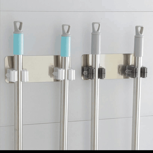 Magic Sticker Strong Hook Bathroom Traceless Mop Hanger Bathroom Wall-mounted Traceless Nail-free Mop Clamp Holder