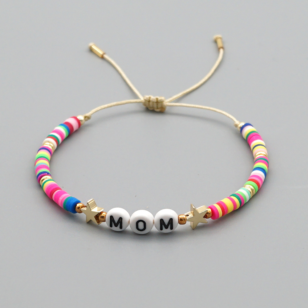 Bohemian Ethnic Mother Mom Letter Bracelet display picture 6