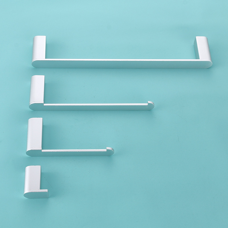 卫浴五金挂件四件套牢固稳定毛巾架太空铝单杆纸巾架毛巾环现代