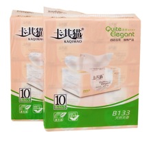 卡其貓紙巾大包抽紙家用4層大號實惠裝可濕水餐巾紙10包/提 B133