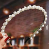 Woven hair accessory for bride handmade, Japanese headband from pearl, hairgrip with bow, hairpins, Korean style