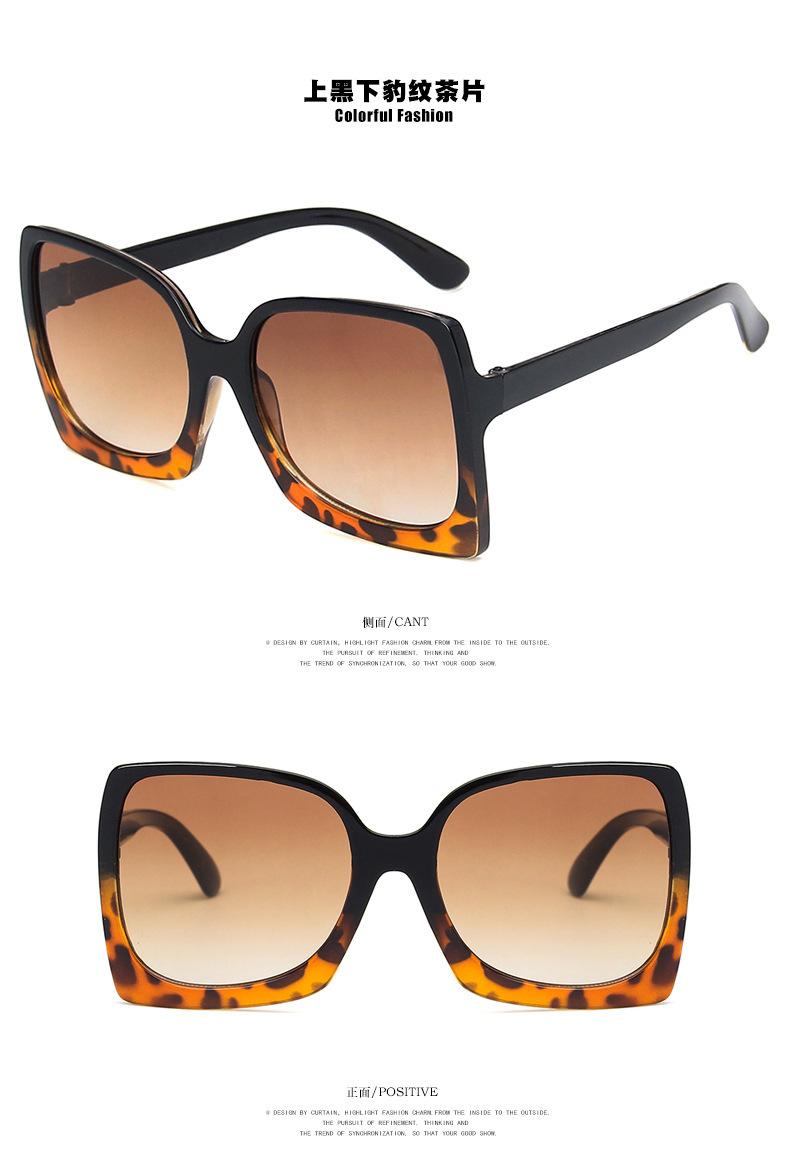 Oversized Frame Square Sunglasses New Wave Retro Sunglasses Fashion Sunglasses Wholesale Nihaojewelry display picture 5